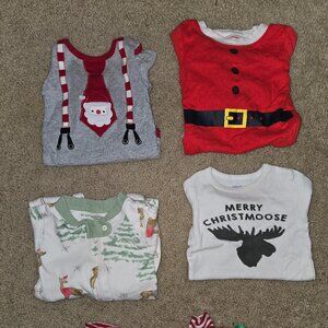 Baby Boy Christmas Outfits Size 9-18 Months Long Sleeve Bodysuit & Pajamas